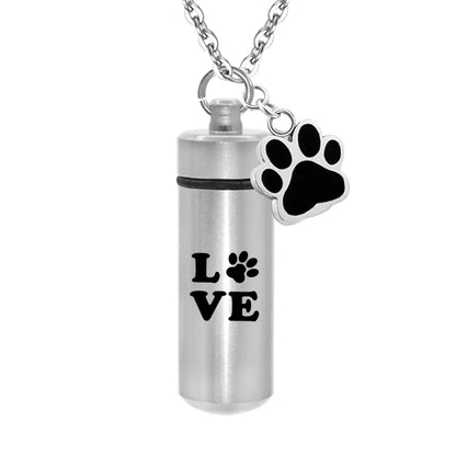Ashes Urn Necklace – Stainless Steel Paw Pendant