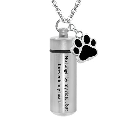 Ashes Urn Necklace – Stainless Steel Paw Pendant