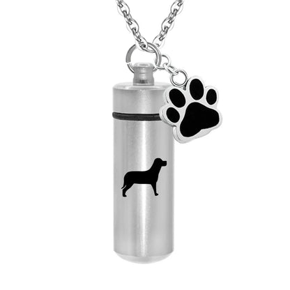 Ashes Urn Necklace – Stainless Steel Paw Pendant