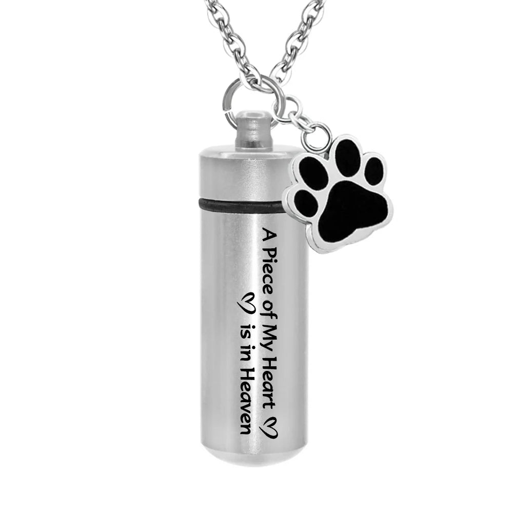 Ashes Urn Necklace – Stainless Steel Paw Pendant