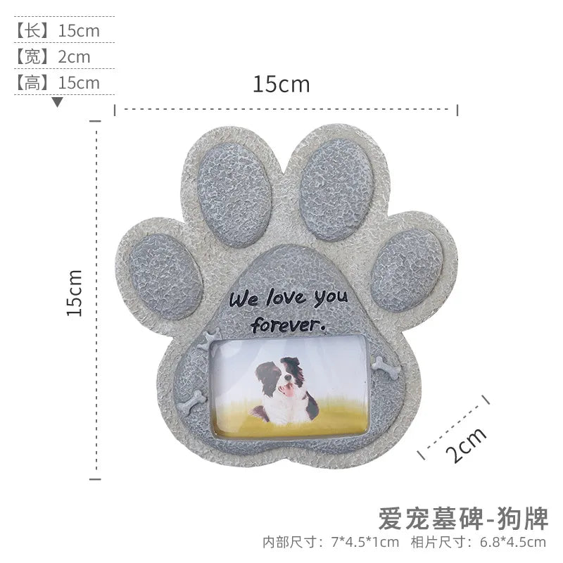 Pet Dog Tombstone Creative Resin Simulation Memorial Stone Cat Small Animal Sacrifice Monument Pet Monument Craft Ornaments