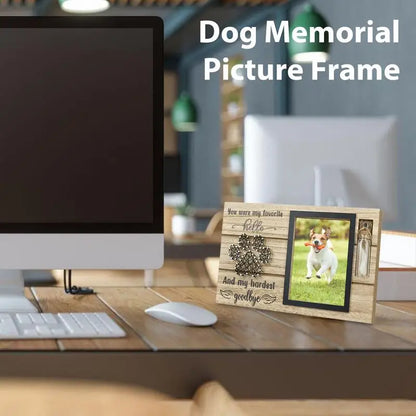 Wooden Pet Memorial Photo Frame with Urn Bottle