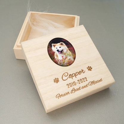 Custom Engraved Wooden Pet Urn for Dog and Cat Ashes