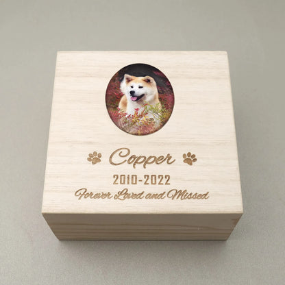 Custom Engraved Wooden Pet Urn for Dog and Cat Ashes