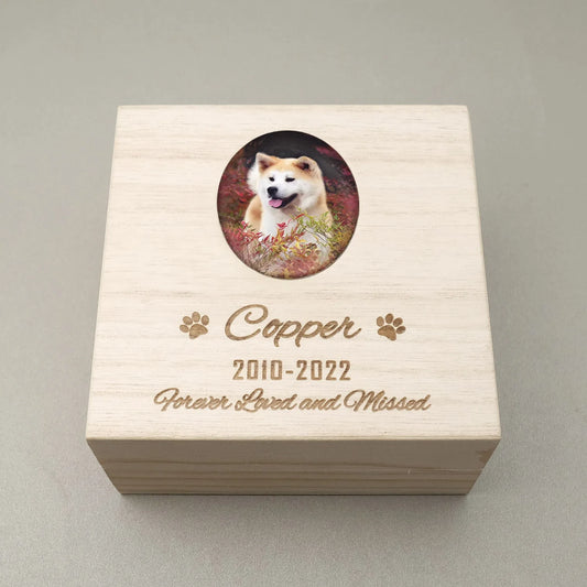 Custom Engraved Wooden Pet Urn for Dog and Cat Ashes