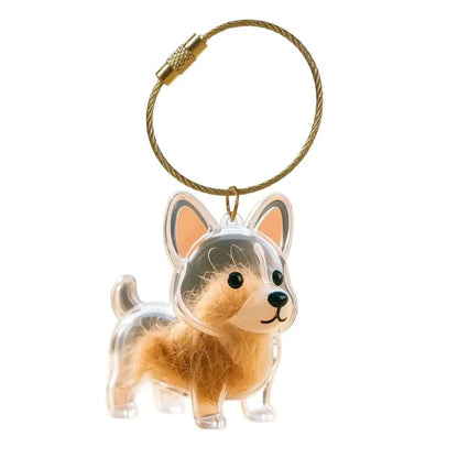 Dog Hair Memorial Keepsake Pendant Transparent Keychain