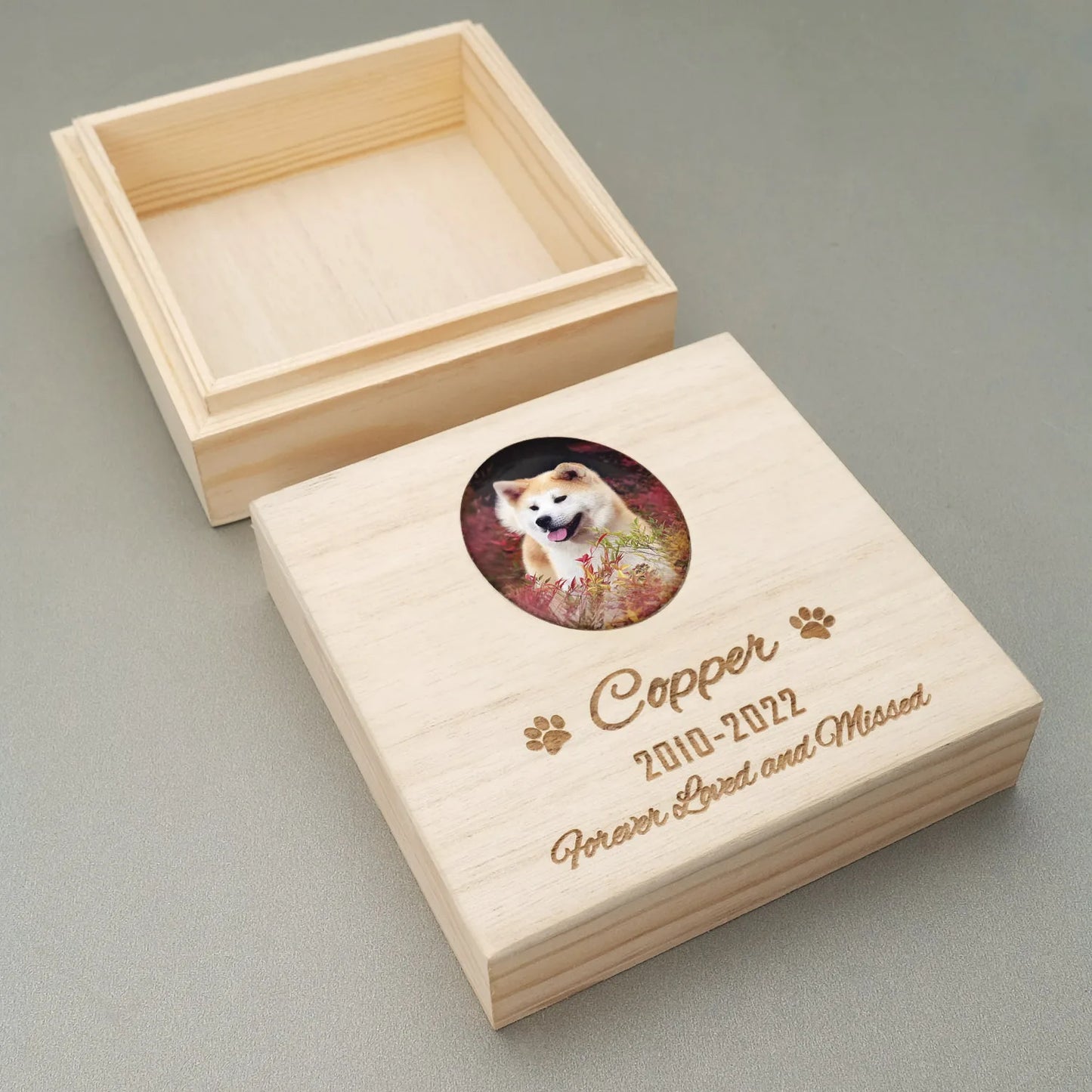 Custom Engraved Wooden Pet Urn for Dog and Cat Ashes