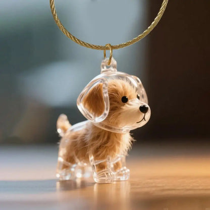 Dog Hair Memorial Keepsake Pendant Transparent Keychain