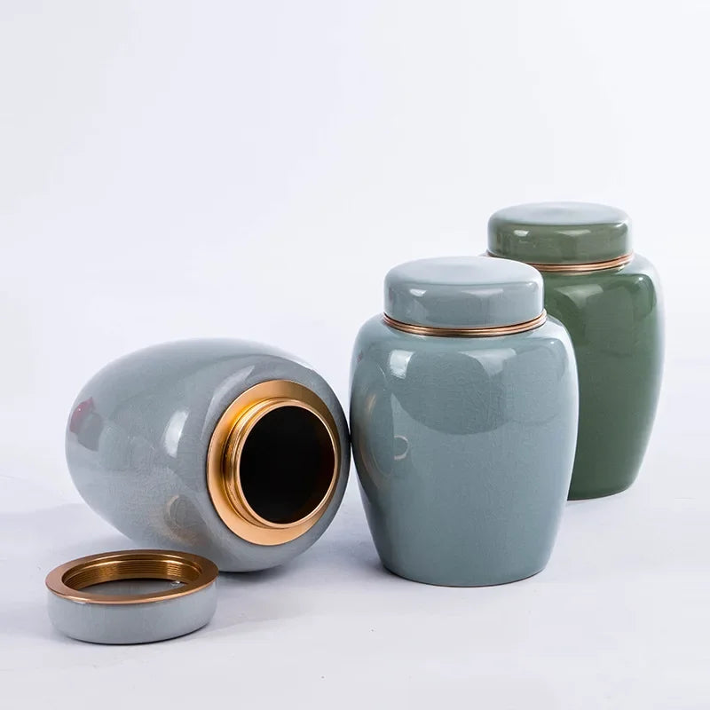 Funeral Cremation Coffin Burial Ashes Reliquary Ceramic Pet Urn Small Animal Ashes Container Dog Memories of Deceased Pets