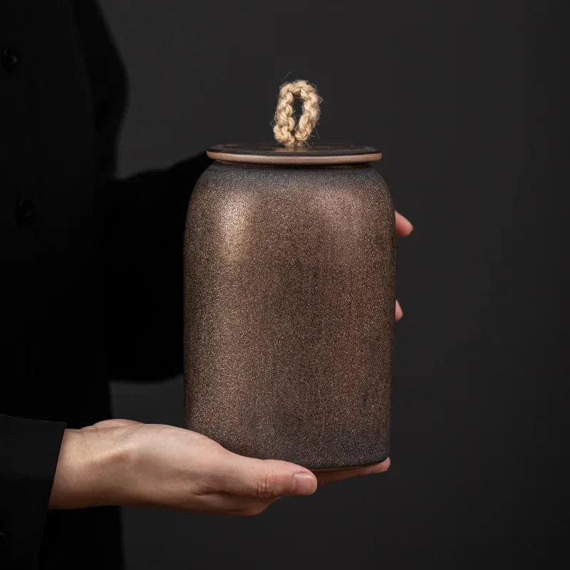 Black Ceramic Pet Ashes Urn for Cat and Dog Memorial