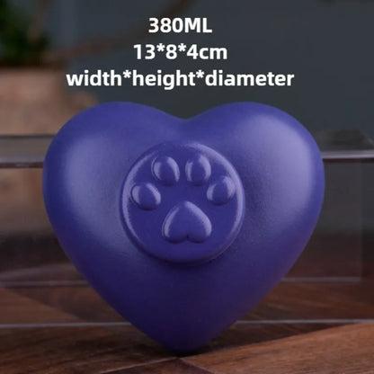 Ceramic Pet Urn with Paw Print Design