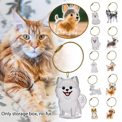 Dog Hair Memorial Keepsake Pendant Transparent Keychain