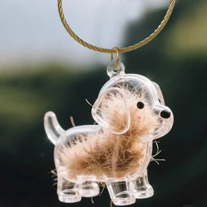 Dog Hair Memorial Keepsake Pendant Transparent Keychain