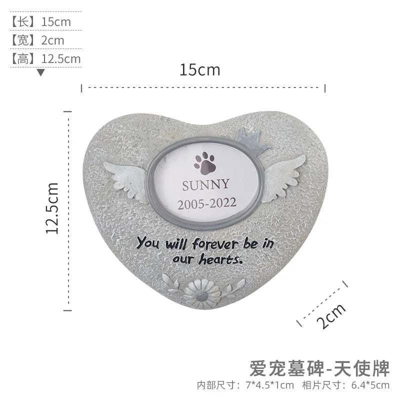 Pet Dog Tombstone Creative Resin Simulation Memorial Stone Cat Small Animal Sacrifice Monument Pet Monument Craft Ornaments