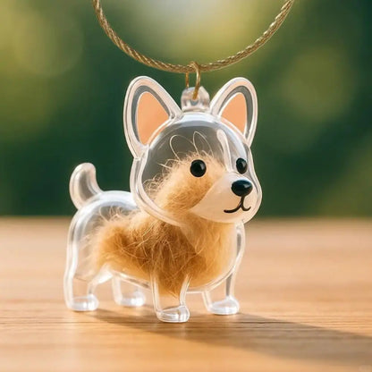 Dog Hair Memorial Keepsake Pendant Transparent Keychain