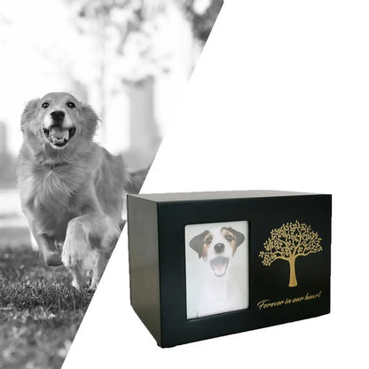 Wooden Pet Cremation Urn with Photo Frame