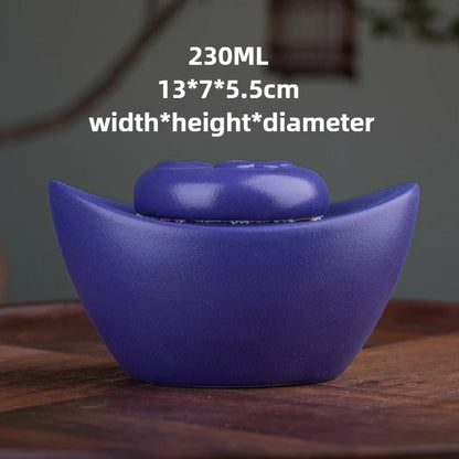 Ceramic Pet Urn with Paw Print Design