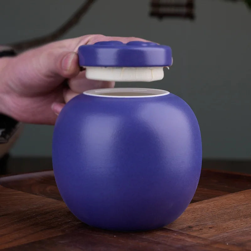 Ceramic Pet Urn with Paw Print Design