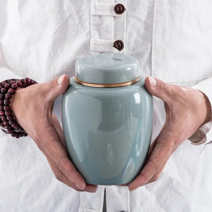 Funeral Cremation Coffin Burial Ashes Reliquary Ceramic Pet Urn Small Animal Ashes Container Dog Memories of Deceased Pets